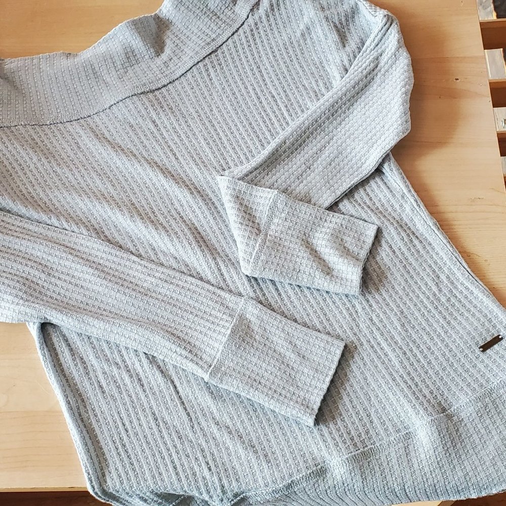 Lucky Brand Powder Blue Waffle Boat Neck Sweater M